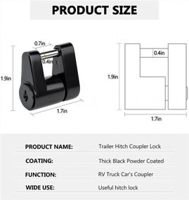 img 2 attached to Cenipar Trailer Hitch Tow Ball Coupler Security Adjustable Lock U-Shape,Heavy-Duty Steel Fits 1-7/8”,2”,2-5/16” Couples With Trailer Tongue Coupler Lock,Dia 1/4 Inch, 3/4 Inch Span