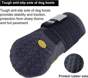 img 2 attached to CEESC Waterproof Dog Boots: Adjustable Reflective Straps, Anti-Slip Sole - Black, 4PCS