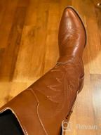 img 1 attached to TEMOFON Pointy Toe Cowgirl Boots For Women - Embroidered Western Style Pull-On Mid-Calf Chunky Heel Cowboy Boots review by Thomas Drew