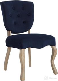 img 3 attached to Modway Array Midnight Blue French Vintage Tufted Dining Chair: Performance Velvet, Weathered Wood Design