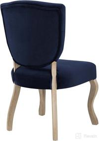 img 1 attached to Modway Array Midnight Blue French Vintage Tufted Dining Chair: Performance Velvet, Weathered Wood Design