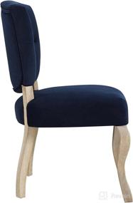 img 2 attached to Modway Array Midnight Blue French Vintage Tufted Dining Chair: Performance Velvet, Weathered Wood Design