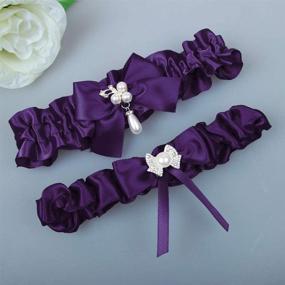 img 2 attached to MerryJuly Ribbon Wedding Garters Blue Plus Women's Accessories ~ Special Occasion Accessories