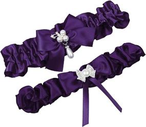 img 3 attached to MerryJuly Ribbon Wedding Garters Blue Plus Women's Accessories ~ Special Occasion Accessories