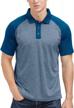 moheen men's short sleeve golf polo shirts moisture wicking performance contrast color patchwork golf shirts 1 logo