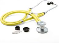 enhance your examination with adc 641ny adscope 641 sprague stethoscope: 5 interchangeable chestpiece options in neon yellow logo