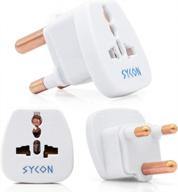sycon universal plug grounded adapter converter 3 pack for south africa travel adapter plug logo