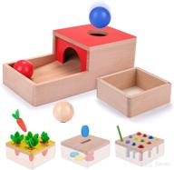 🎁 montessori toy box set for 1 year olds: object permanence, coin bank, color matching, carrot harvest game - educational gifts for 10 month+ toddlers логотип