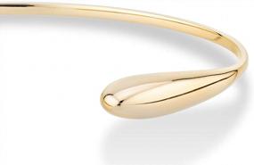 img 1 attached to Handcrafted Italian Miabella Adjustable Teardrop Cuff Bracelet In 925 Sterling Silver Or 18Kt Gold