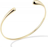 handcrafted italian miabella adjustable teardrop cuff bracelet in 925 sterling silver or 18kt gold логотип