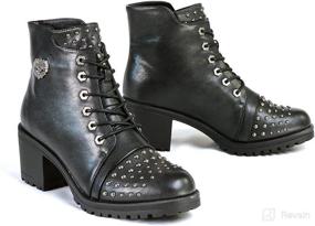 img 4 attached to Stylish Women's Distress Black Rocker Boots with Studded Instep: Milwaukee Performance MBL9426