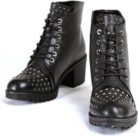 img 2 attached to Stylish Women's Distress Black Rocker Boots with Studded Instep: Milwaukee Performance MBL9426