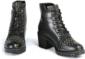 img 3 attached to Stylish Women's Distress Black Rocker Boots with Studded Instep: Milwaukee Performance MBL9426