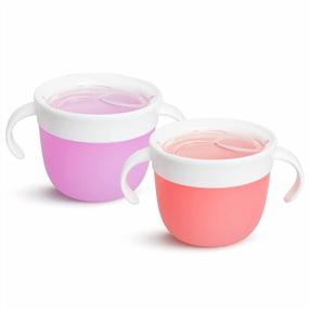 img 3 attached to Snack Catcher For Kids - Набор из 2 предметов розового и фиолетового цвета от Munchkin