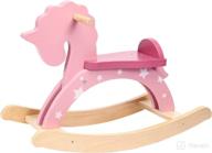 🐴 labebe rocking horse for 1+ year old: wooden toddler ride on toy, baby animal rocker, great gift for 1 year old - pink logo