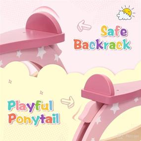 img 1 attached to 🐴 Labebe Rocking Horse for 1+ Year Old: Wooden Toddler Ride On Toy, Baby Animal Rocker, Great Gift for 1 Year Old - Pink