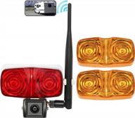 eway wireless trailer backup camera rv smart wifi камера заднего вида для iphone ipad android, с красными и желтыми боковыми габаритными огнями логотип