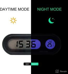 img 1 attached to 🚗 Multi-function Car Time Clock Thermometer with LED Digital Display and Backlight - Stay Informed on the Go!