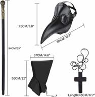 4pcs plague doctor mask pu leather long nose beak masquerade with cloak necklace scepter for halloween cosplay logo