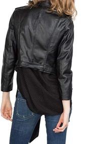 img 3 attached to Womens Trendy Collar Leather Jacket Women's Clothing and Coats, Jackets & Vests