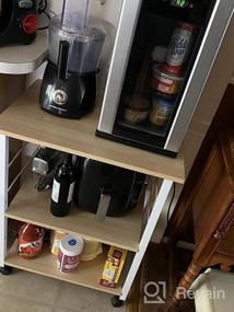img 5 attached to Sogesfurniture 3-х уровневая кухонная тележка с местом для хранения - подставка для микроволновой печи, подставка для пекарей и колеса - черно-коричневый