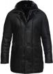 men's shearling sheepskin leather duffle trench coat: keep warm in style! logo