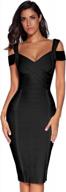 women's off shoulder v neck bandage clubwear party bodycon dress by meilun logo