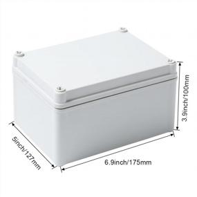 img 3 attached to Watertight Electrical Outdoor Enclosure Plastic Project Box, IP67 ABS Junction Waterproof Case, 6.9"X4.9"X3.9" (175125100Mm) With Mounting Plate And 2 PG13.5 Glands, Ideal For Electronics Projects