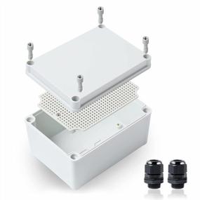 img 4 attached to Watertight Electrical Outdoor Enclosure Plastic Project Box, IP67 ABS Junction Waterproof Case, 6.9"X4.9"X3.9" (175125100Mm) With Mounting Plate And 2 PG13.5 Glands, Ideal For Electronics Projects