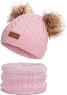 actlati winter knitted removable children girls' accessories and cold weather logo