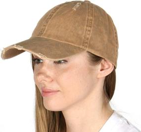 img 4 attached to Vintage Washed Twill Baseball Cap With Low Profile Design For Unisex Men And Women, Ideal For Dad