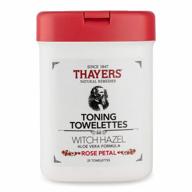 thayers alcohol-free witch hazel toning towelettes with aloe vera, rose petal, 25 count логотип