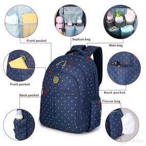 img 2 attached to 🎒 Qimiaobaby Diaper Bag: Stylish Blue Dots Storage Backpack for Hassle-Free Baby Travel