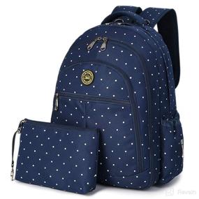 img 4 attached to 🎒 Qimiaobaby Diaper Bag: Stylish Blue Dots Storage Backpack for Hassle-Free Baby Travel