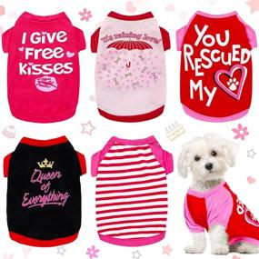 img 4 attached to 🐶 Cute and Funny 5-Piece Dog Shirt Set for Small Girl Dogs - Perfect Pet Clothes for Chihuahuas, Yorkies, and More!