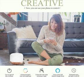 img 2 attached to Smart Wi-Fi Essential Oil Diffuser With App And Voice Control, Alexa Compatible, 500Ml Aromatherapy Humidifier For Relaxing Atmosphere In Home, Office, And Bedroom