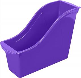 img 3 attached to 6-Pack Storex Small Interlocking Plastic Book Bin Organizer - Perfect For Home, Office And Classroom Storage (71110U06C) - Purple