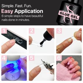 img 1 attached to 2PCS SXC Cosmetics 3 In 1 Brush On Gel Nail Glue, 15 мл - идеально подходит для накладных ногтей, гелевого лака для ногтей и акриловых ногтей (G40)