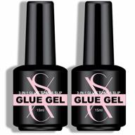 2pcs sxc cosmetics 3 in 1 brush on gel nail glue, 15ml - ideal for false nails, gel nail polish, and acrylic nails (g40) logo