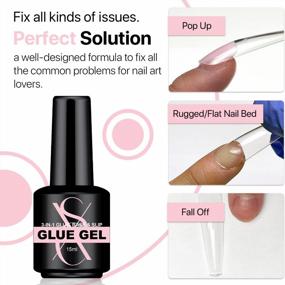 img 2 attached to 2PCS SXC Cosmetics 3 In 1 Brush On Gel Nail Glue, 15ML - Ideal For False Nails, Gel Nail Polish, And Acrylic Nails (G40)