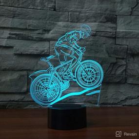 img 2 attached to 3D Optical Illusion Colorful Night Light Mountain Bike Touch Switch USB Powered LED Desk Decoration Lamp