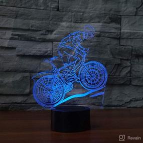 img 1 attached to 3D Optical Illusion Colorful Night Light Mountain Bike Touch Switch USB Powered LED Desk Decoration Lamp
