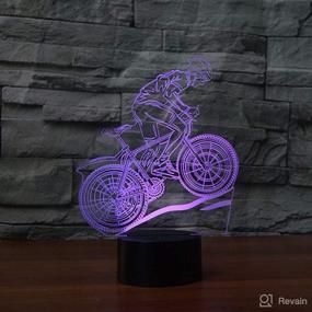 img 3 attached to 3D Optical Illusion Colorful Night Light Mountain Bike Touch Switch USB Powered LED Desk Decoration Lamp
