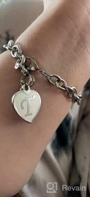 img 7 attached to MMOOHAM Heart Initial Bracelets for Women - Engraved 26 Letters Stainless Steel Charms Bracelet | Birthday & Christmas Jewelry Gift for Women & Teen Girls