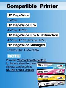 img 3 attached to 🖨️ Kingway High Yield Ink Cartridge Set for HP 972X 972XL | Compatible with Pagewide Pro 477dn, 477dw, 577dw, 577z, 552dw, 452dn, 452dw Printers | Pack of 4