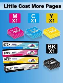 img 2 attached to 🖨️ Kingway High Yield Ink Cartridge Set for HP 972X 972XL | Compatible with Pagewide Pro 477dn, 477dw, 577dw, 577z, 552dw, 452dn, 452dw Printers | Pack of 4