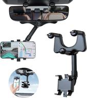 📱 tessono rearview mirror bracket: 360° rotatable & retractable car phone holder - universal mobile gps navigation holder for all cars logo