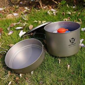 img 1 attached to Bestargot Camping Titanium Pot & Pan Set - Portable Outdoor Cookware For Backpacking, Camp Cooking And Traveling.