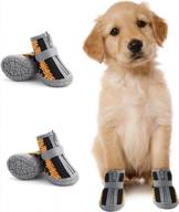 search title: "dog shoes for hot pavement - anti-slip rugged sole, reflective & adjustable strap, summer dog booties hiking boots durable breathable lightweight for small medium dogs hardwood floors logo