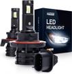 u2 series h13(9008) led headlight bulbs conversion kit - 6500k xenon white 6000 lumens/set mini design logo